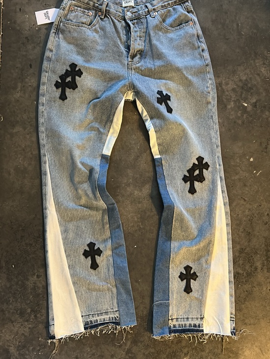 Gallery Dept Other - Gallery Debt X Chrome Hearts Flared Washed Jeans